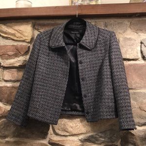 Grey and black TAHARI jacket blazer cropped